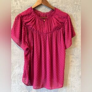 J. Crew Sheer Lightweight Flowy Top Sz L  Classic Feminine